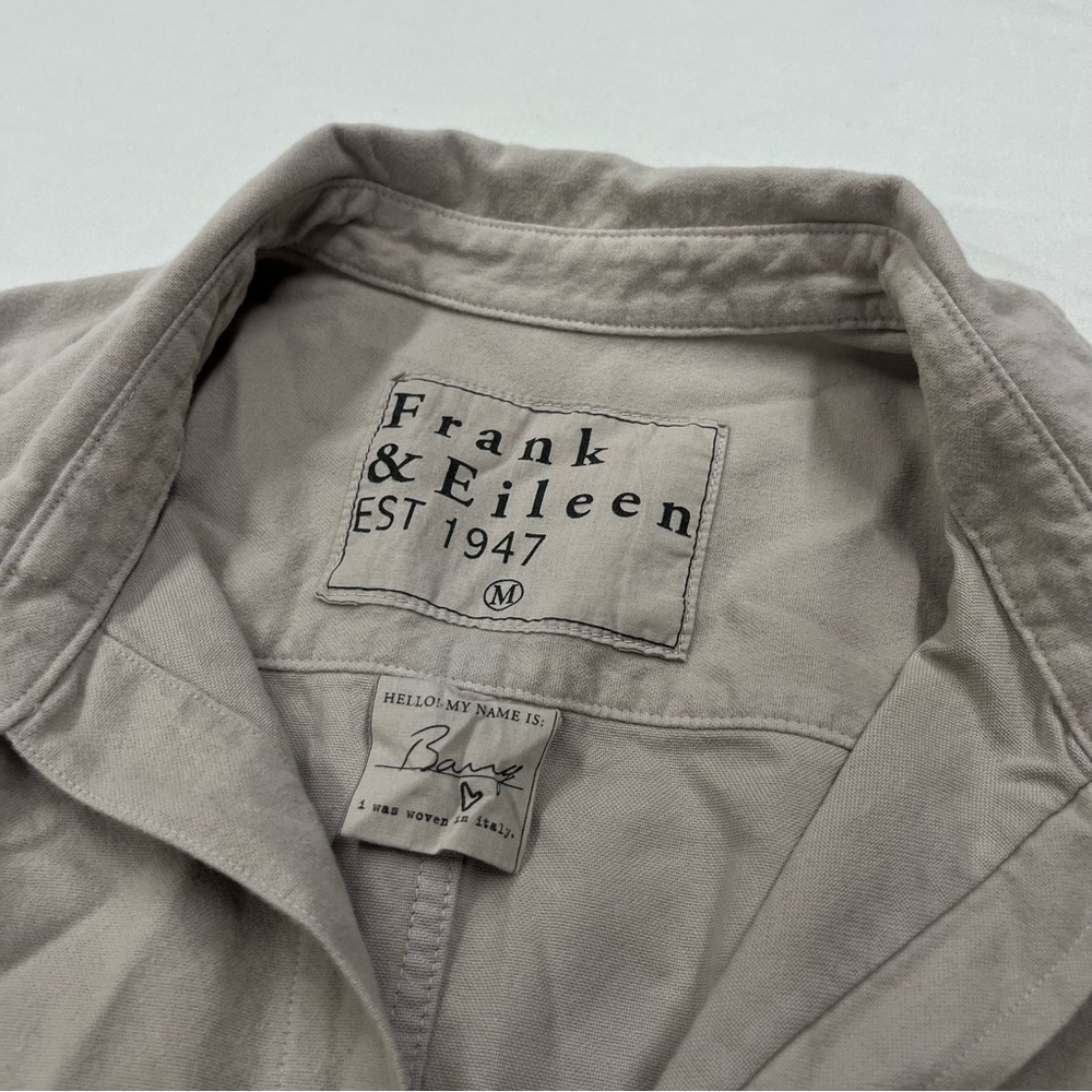 Frank & Eileen Medium Shirt Womens Barry Tan Khaki Long Sleeve Button Front - Picture 3 of 12